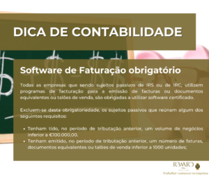 Dica de Contabilidade - software de faturação obrigatório - reward consulting