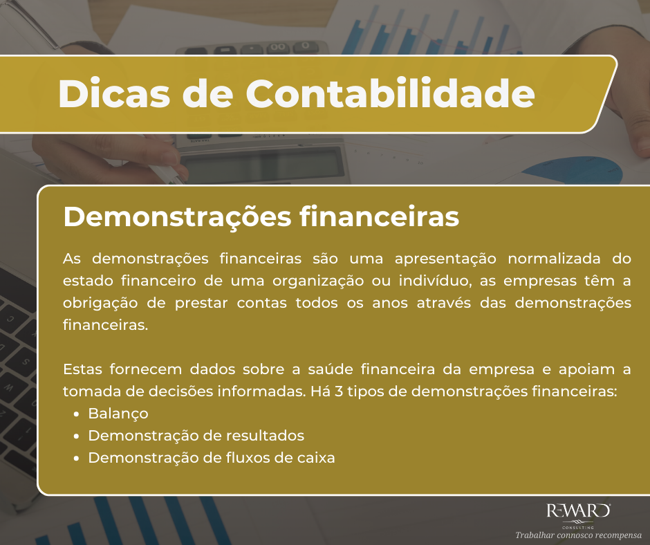 Dicas de contabilidade - demonstrações financeiras contabilista