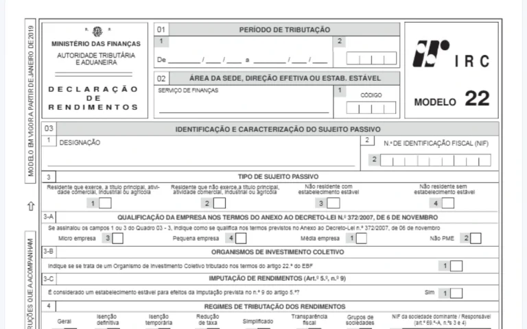 Prorrogação do prazo de entrega da declaração modelo 22 IRC