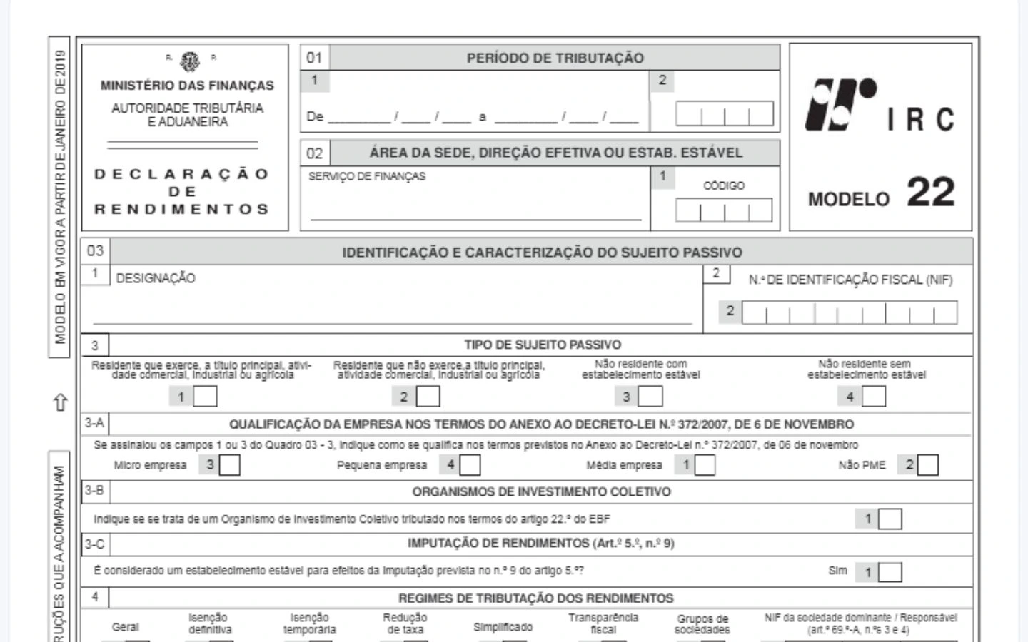 Prorrogação do prazo de entrega da declaração modelo 22 IRC